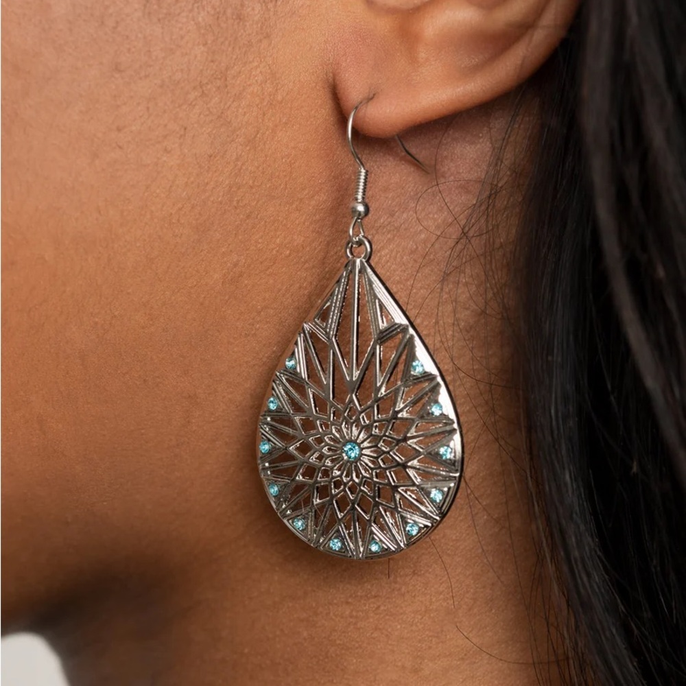 3 for $15 Paparazzi brand new bohemian western blue jewel bedazzled dangle